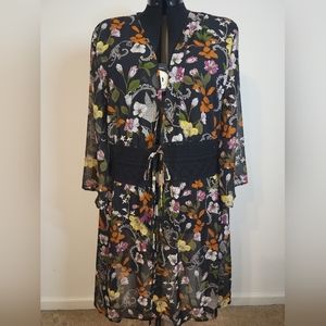 Cato - Black Floral Kimono